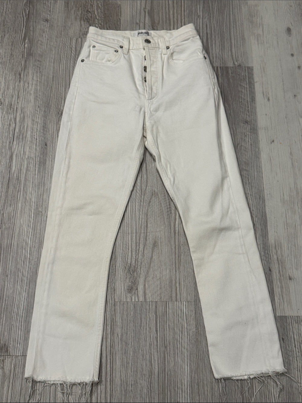AGOLDE White Straight-Leg with Raw Hem